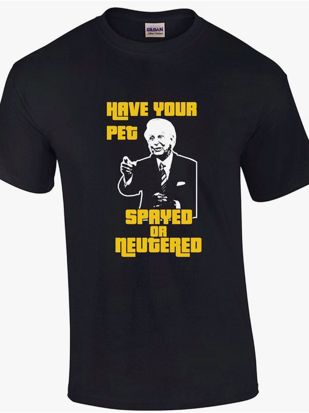 Men's Black Graphic Tee - 'Have Your Pet Spayed or Neutered'